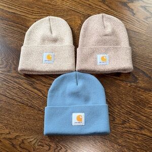 Carhartt Beanie Hat Set - Blue and Tan